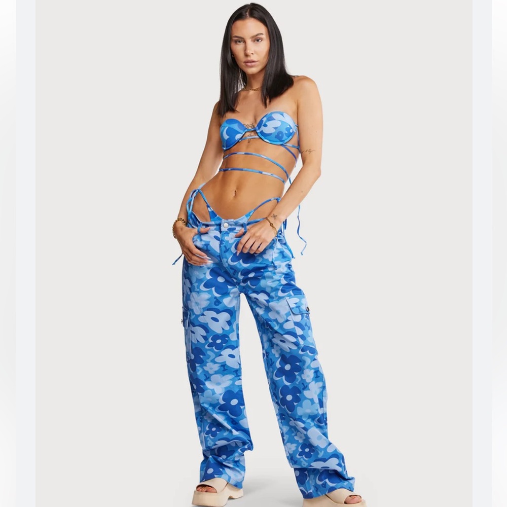NWT LIPT Label Blue Wrap Me Up Top